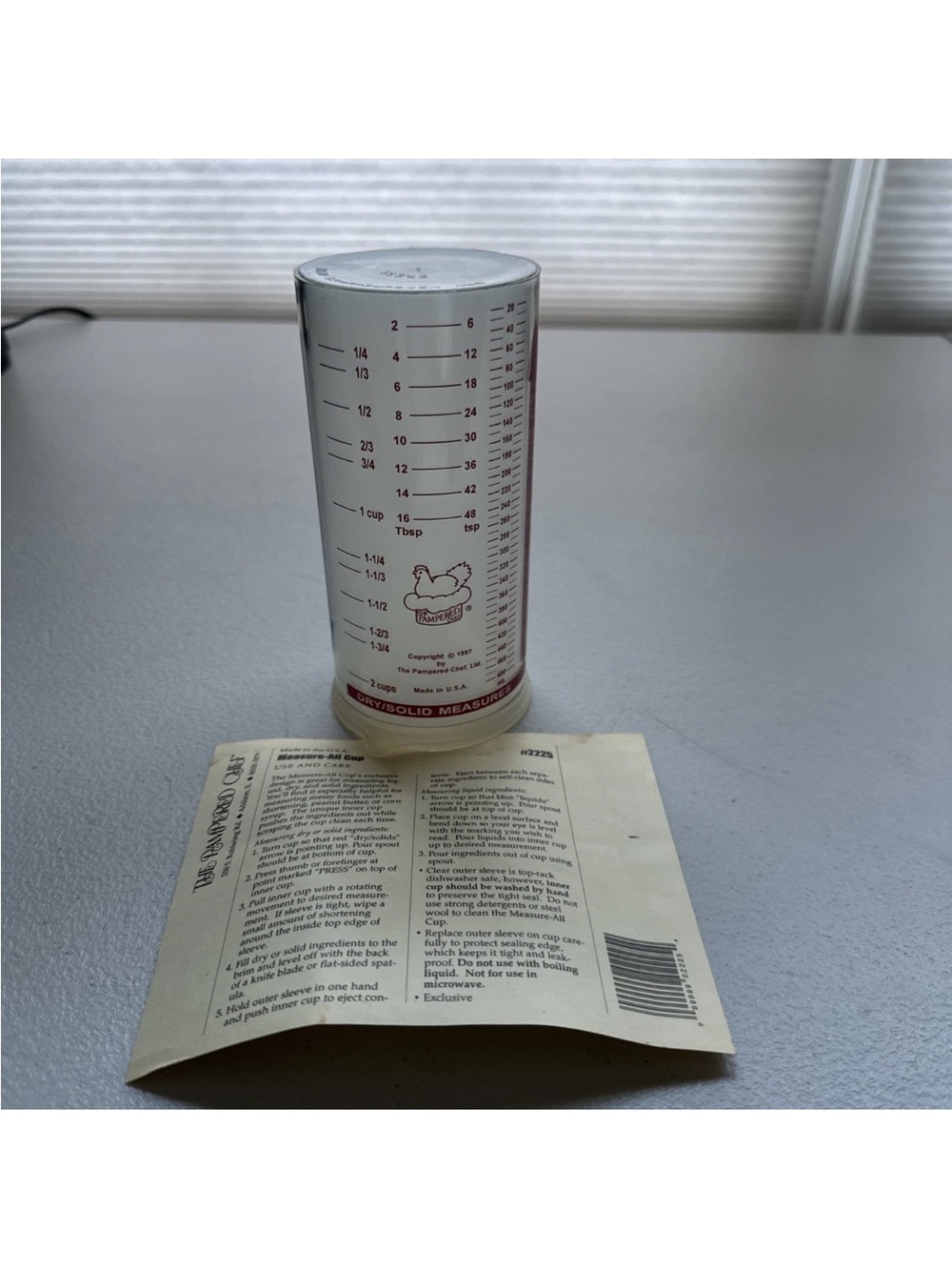 Pampered Chef Measure - All Cup 2225 With Original insert/ recipe